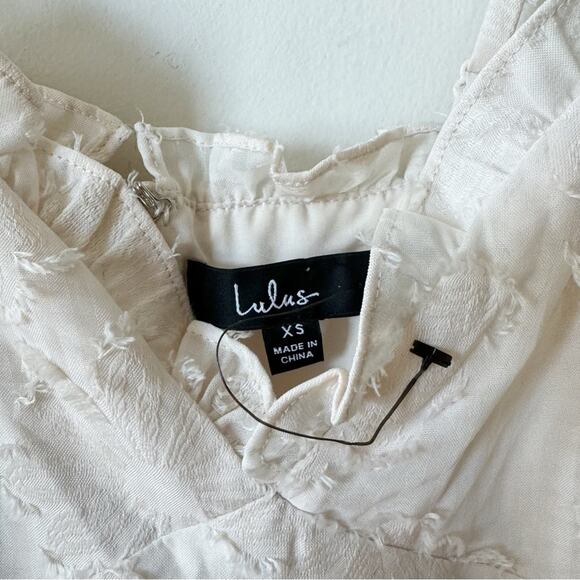 New Lulu’s Cream Charm and Charisma Floral Burnout Tiered Midi Dress XS - Picture 10 of 11